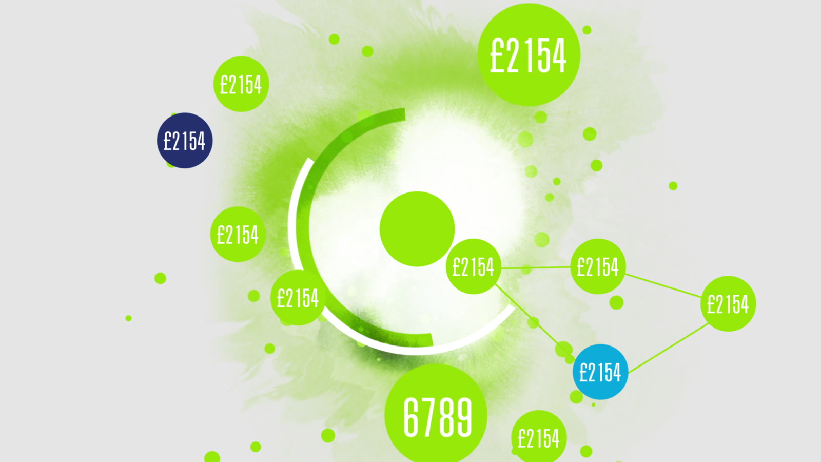 Deloitte Spotlight, green data bubble graphic with journal value labels branching outward