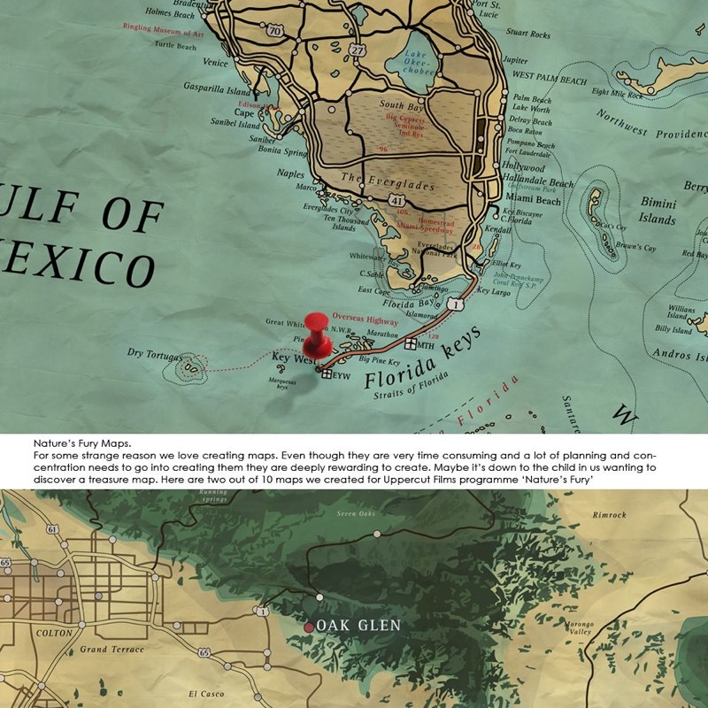One of the hand illustrated maps made for Nature's Fury